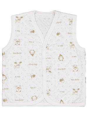 Civil Baby Desenli 1-9 Ay Yelek - Ekru