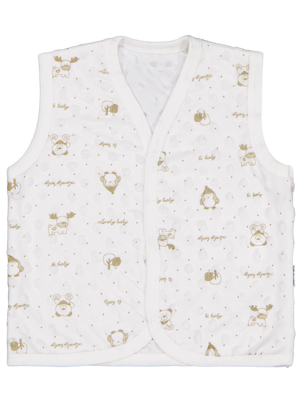 Civil Baby Desenli 1-9 Ay Yelek - Ekru