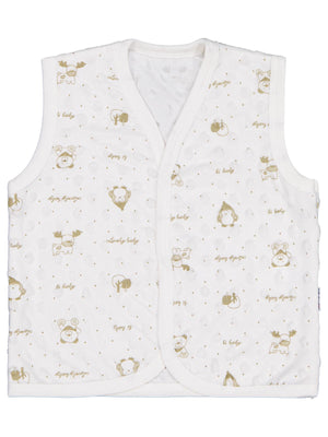 Civil Baby Desenli 1-9 Ay Yelek - Ekru