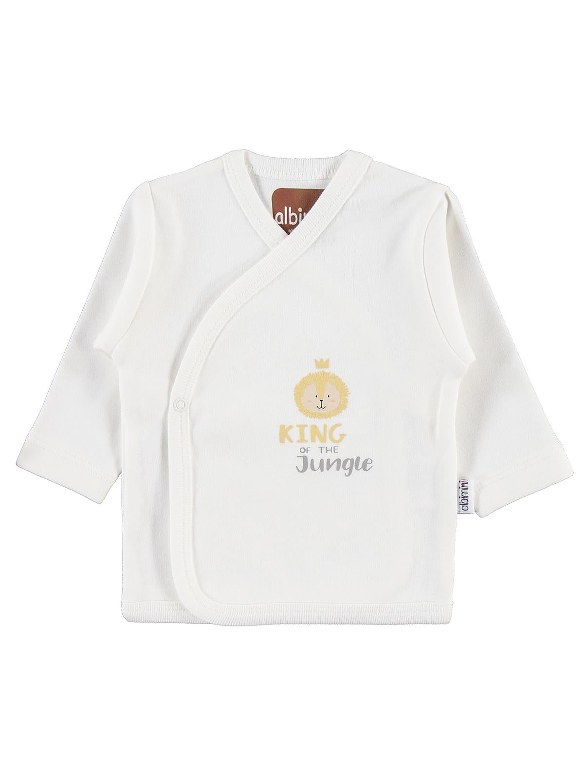 Minidamla Aslan Desenli 5'li Zıbın Takımları - Ekru