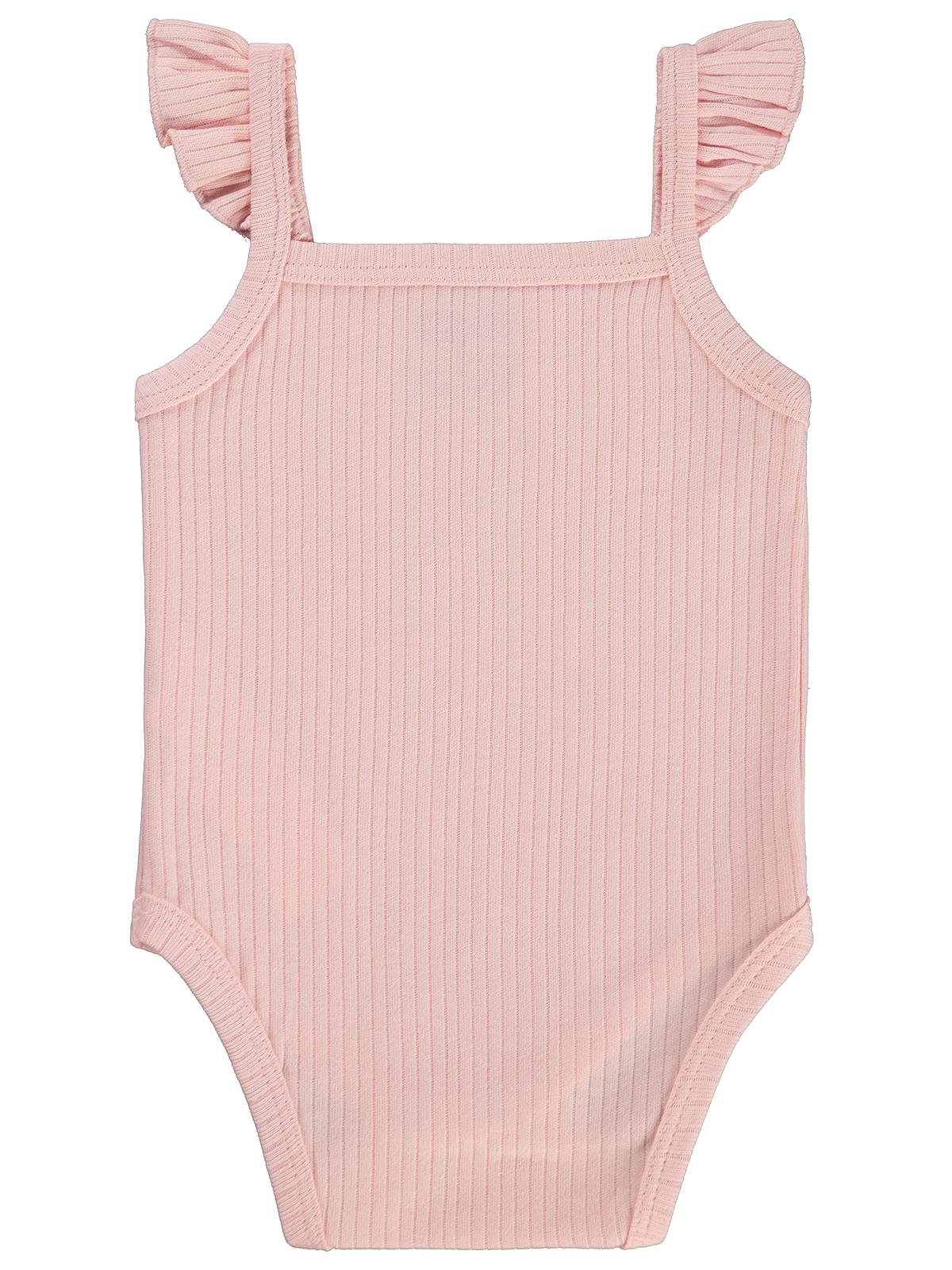 Albimini Askılı Fırfırlı 1-18 Ay Çıtçıtlı Badi - Pembe