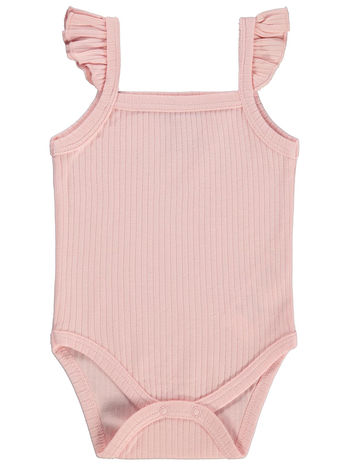 Albimini Askılı Fırfırlı 1-18 Ay Çıtçıtlı Badi - Pembe