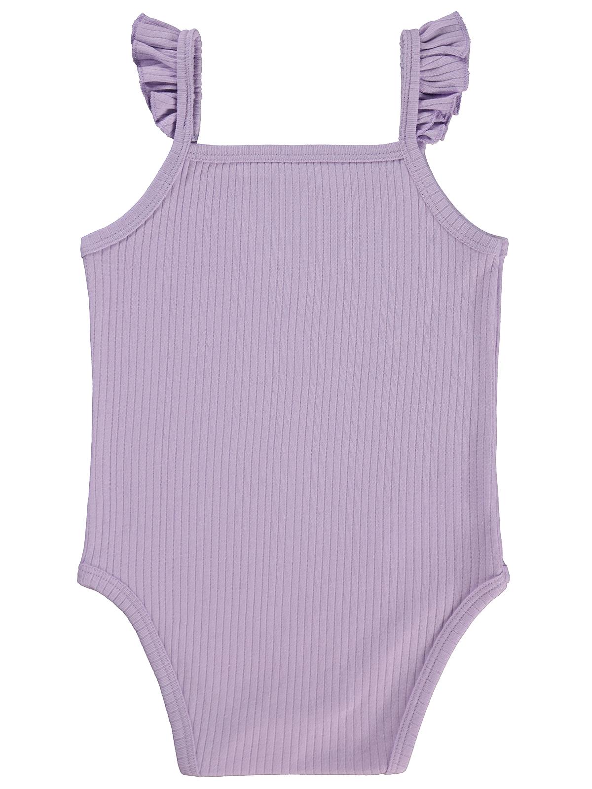 Albimini Askılı Fırfırlı 1-18 Ay Çıtçıtlı Badi - Lila