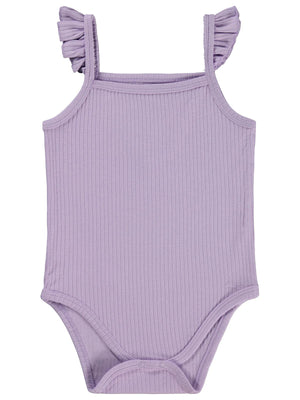 Albimini Askılı Fırfırlı 1-18 Ay Çıtçıtlı Badi - Lila