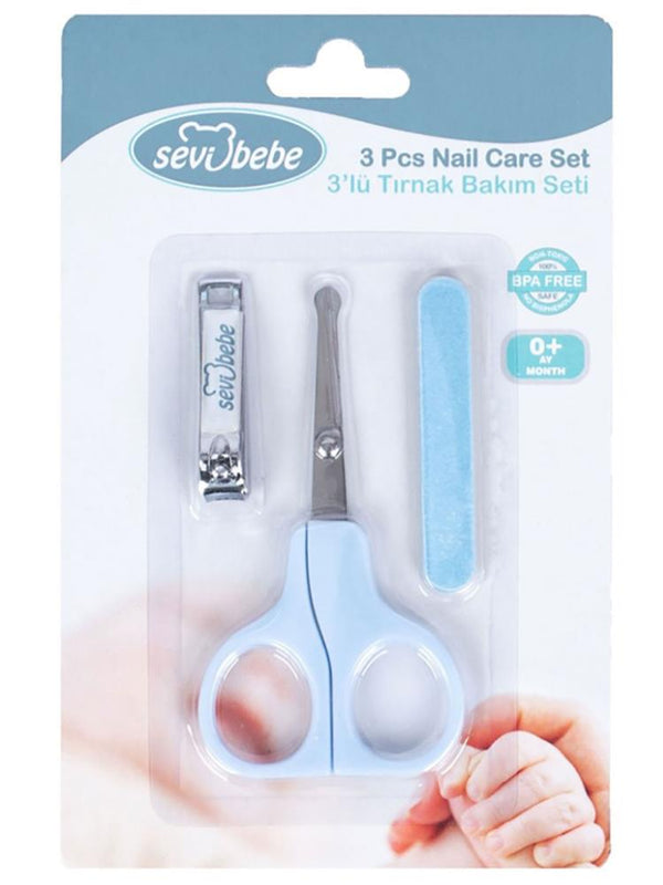 Sevi Bebe 3'lü Tırnak Bakım Seti - Mavi
