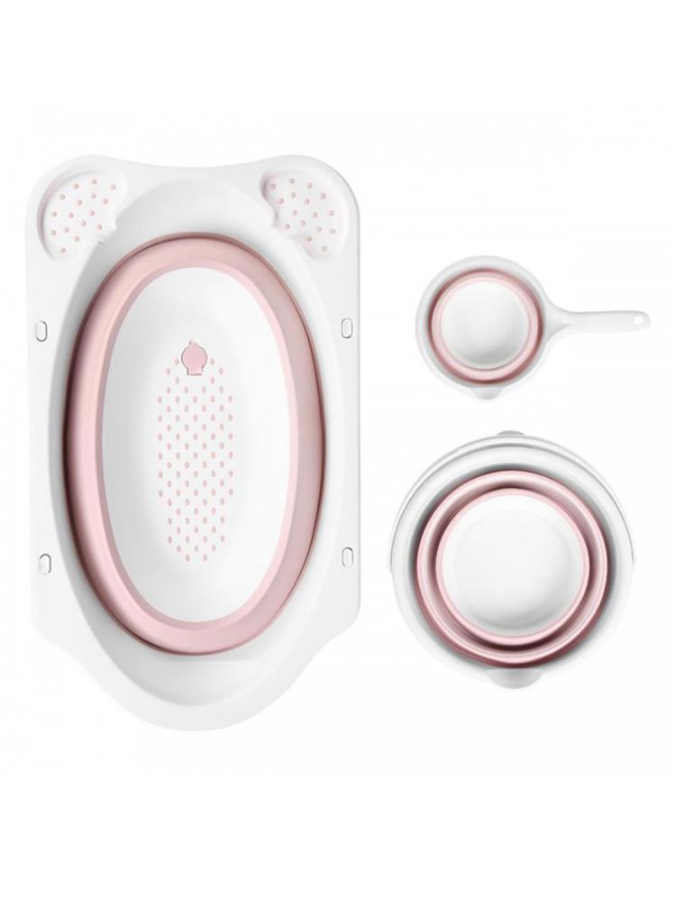 Sevi Bebe Katlanabilir Bebek Banyo Seti - 3 Parça - Pembe