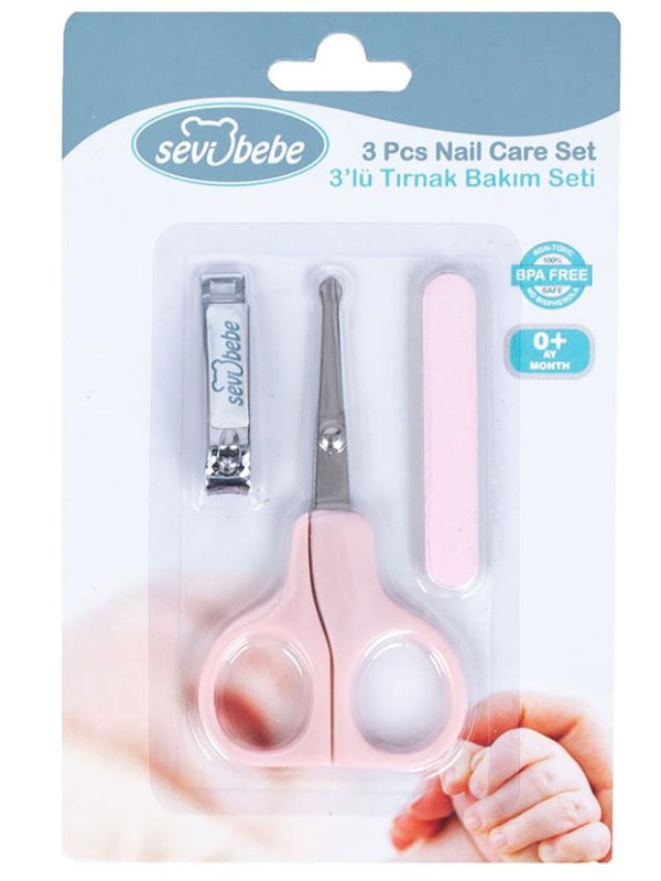 Sevi Bebe 3'lü Tırnak Bakım Seti - Pembe