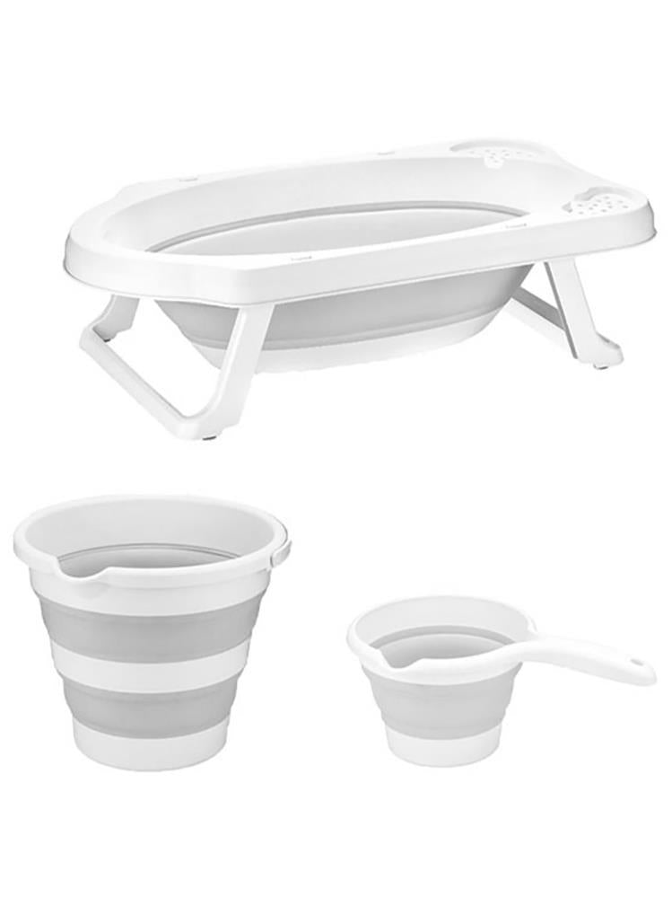 Sevi Bebe Katlanabilir Bebek Banyo Seti - 3 Parça - Gri