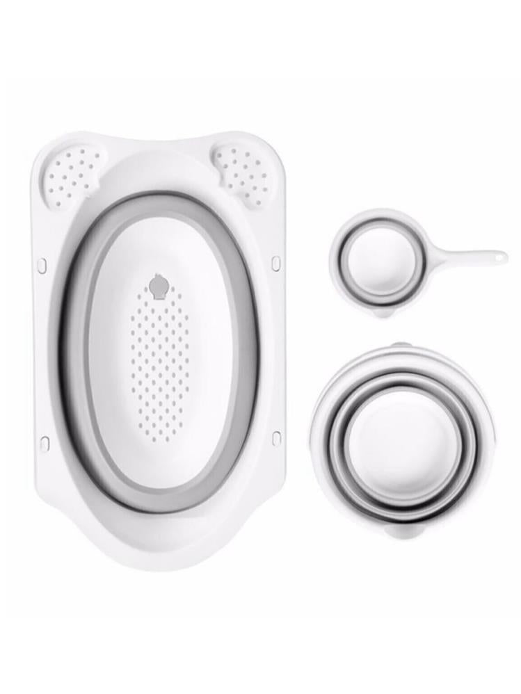 Sevi Bebe Katlanabilir Bebek Banyo Seti - 3 Parça - Gri