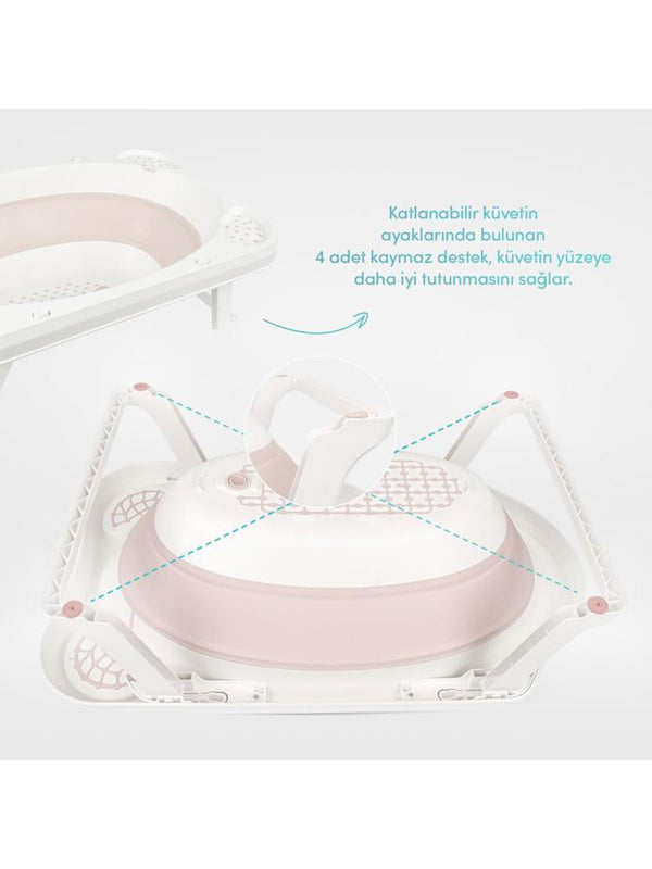Sevi Bebe 5'li Katlanabilir Bebek Banyo Seti - Pembe