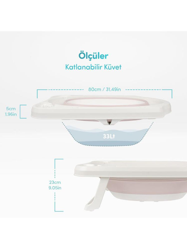 Sevi Bebe 5'li Katlanabilir Bebek Banyo Seti - Pembe