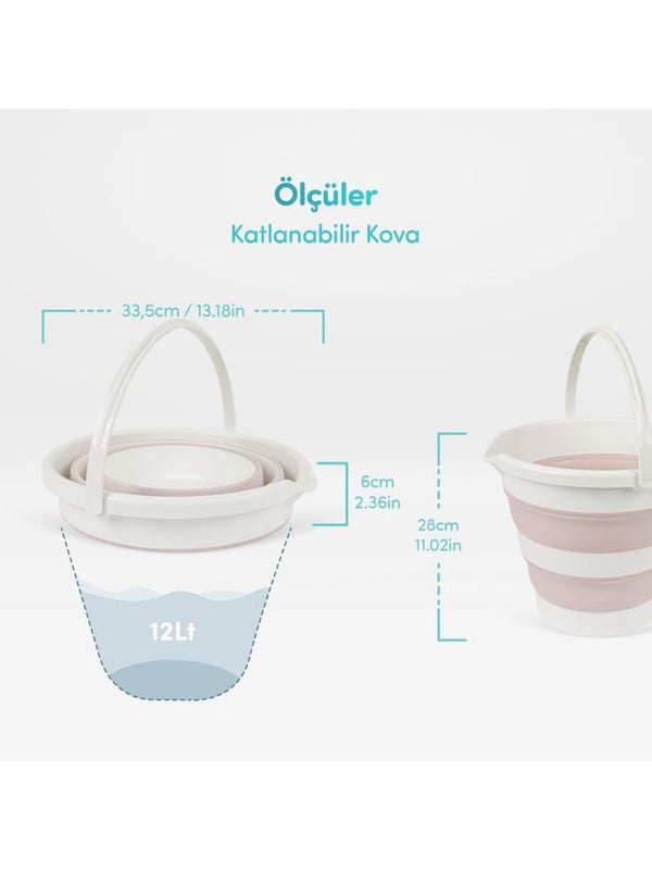 Sevi Bebe 5'li Katlanabilir Bebek Banyo Seti - Pembe