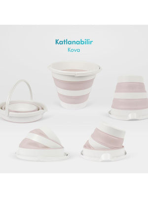 Sevi Bebe 5'li Katlanabilir Bebek Banyo Seti - Pembe