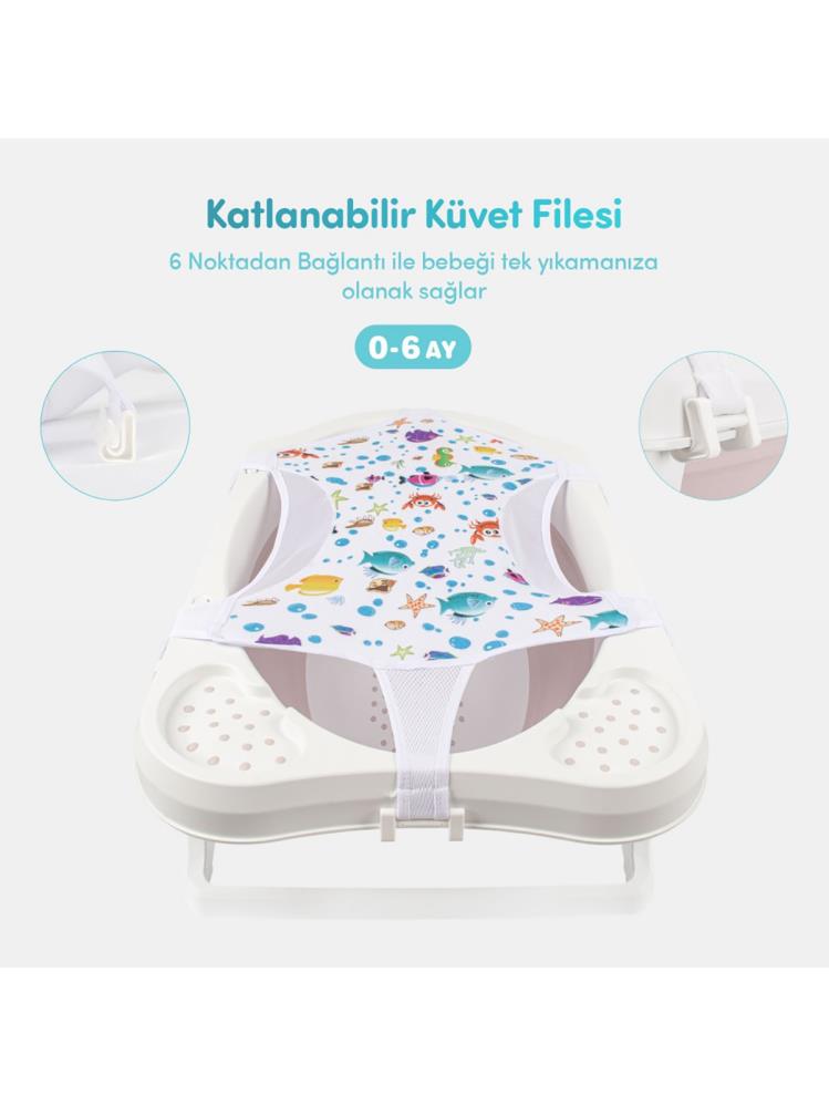 Sevi Bebe 5'li Katlanabilir Bebek Banyo Seti - Pembe