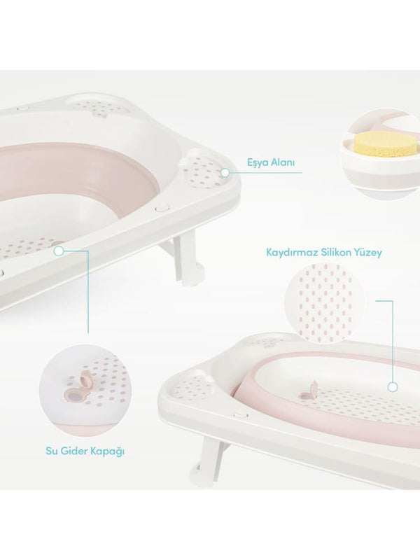 Sevi Bebe 5'li Katlanabilir Bebek Banyo Seti - Pembe