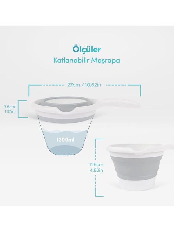 Sevi Bebe 5'li Katlanabilir Bebek Banyo Seti - Gri