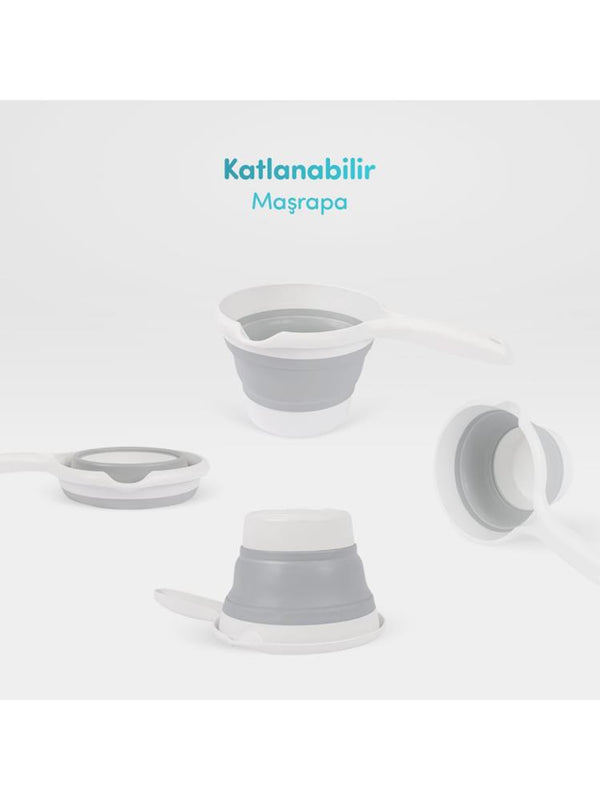 Sevi Bebe 5'li Katlanabilir Bebek Banyo Seti - Gri