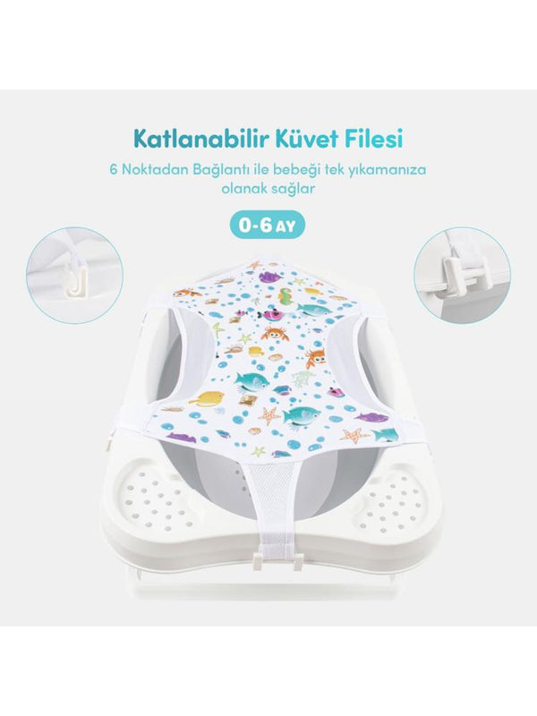 Sevi Bebe 5'li Katlanabilir Bebek Banyo Seti - Gri