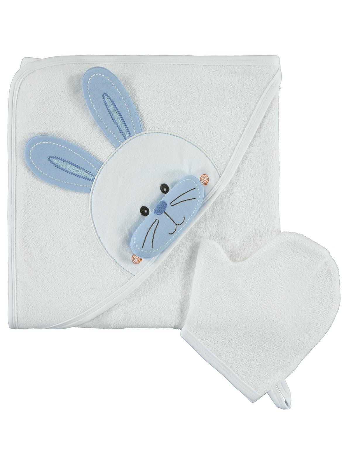 Mınıdamla Tavsan Nakıslı 3 Boyutlu Havlu - Mavi