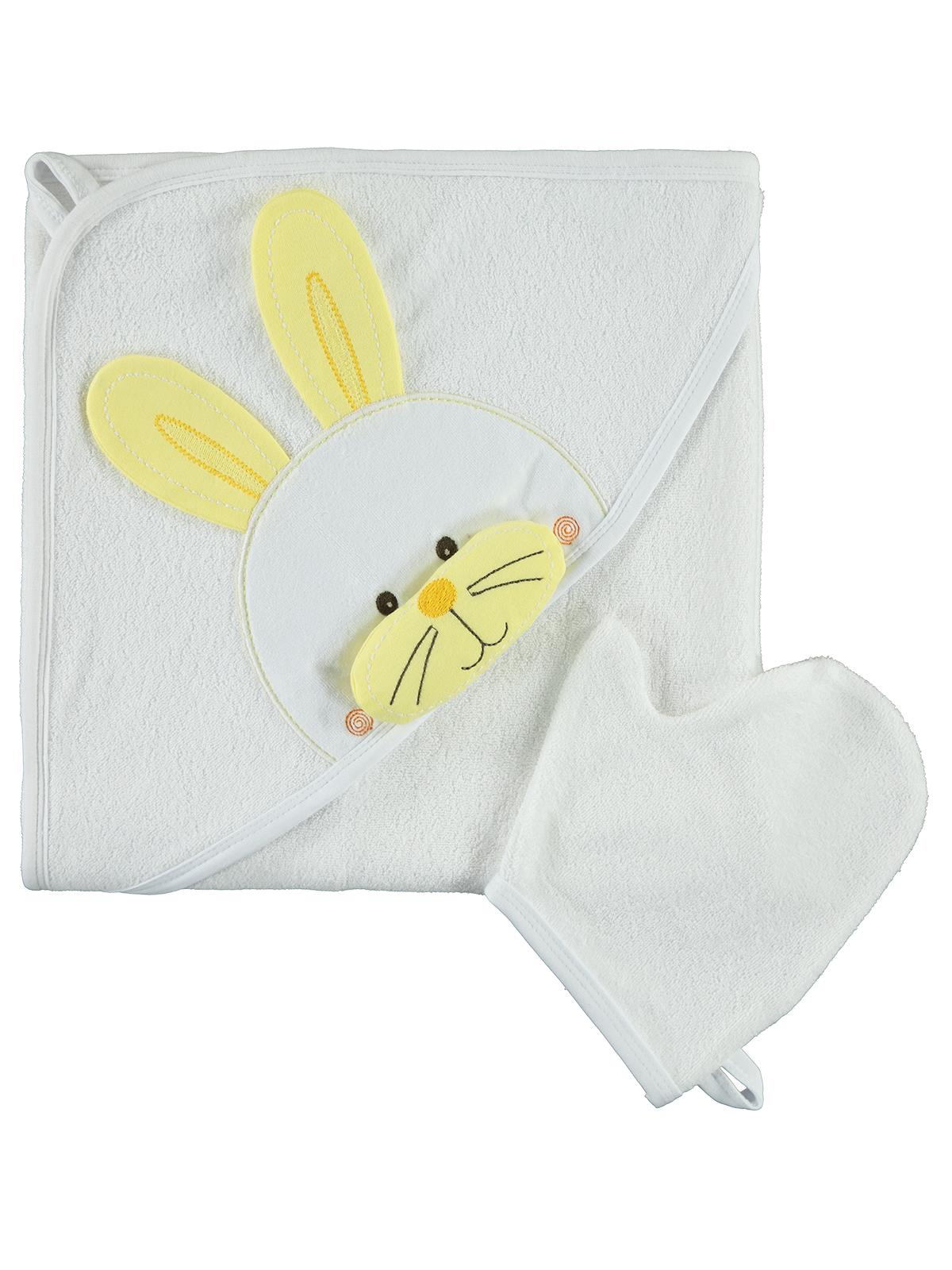 Mınıdamla Tavsan Nakıslı 3 Boyutlu Havlu - Sarı