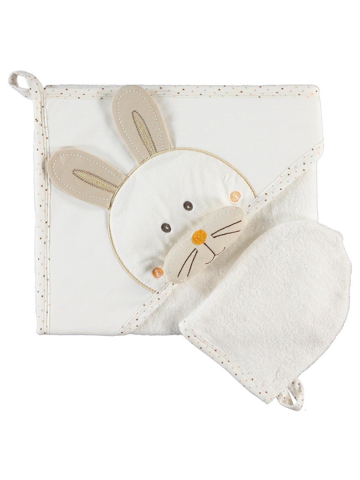 Mınıdamla Tavsan Nakıslı 3 Boyutlu Havlu - Ekru