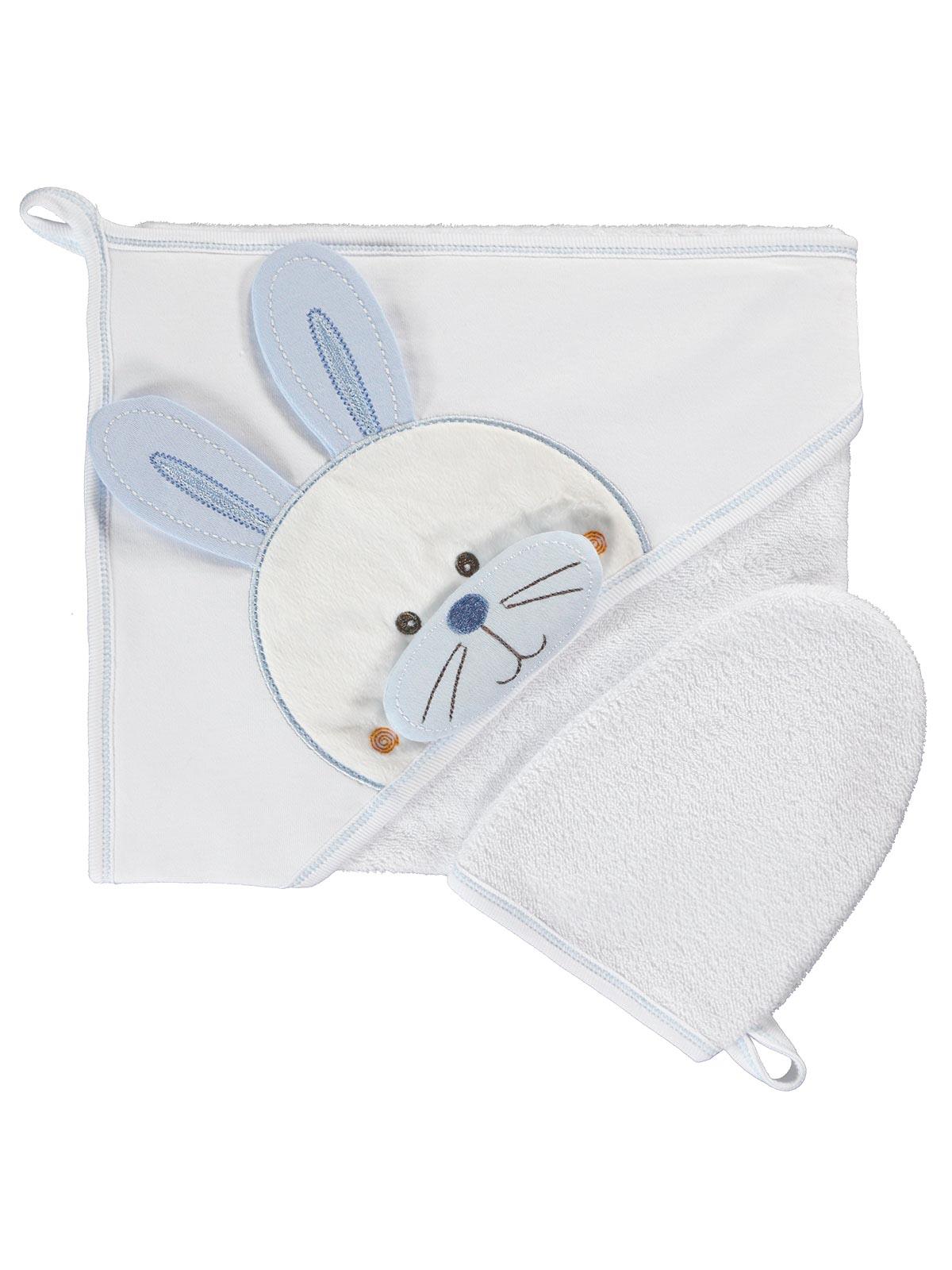 Mınıdamla Tavsan Nakıslı 3 Boyutlu Havlu - Beyaz