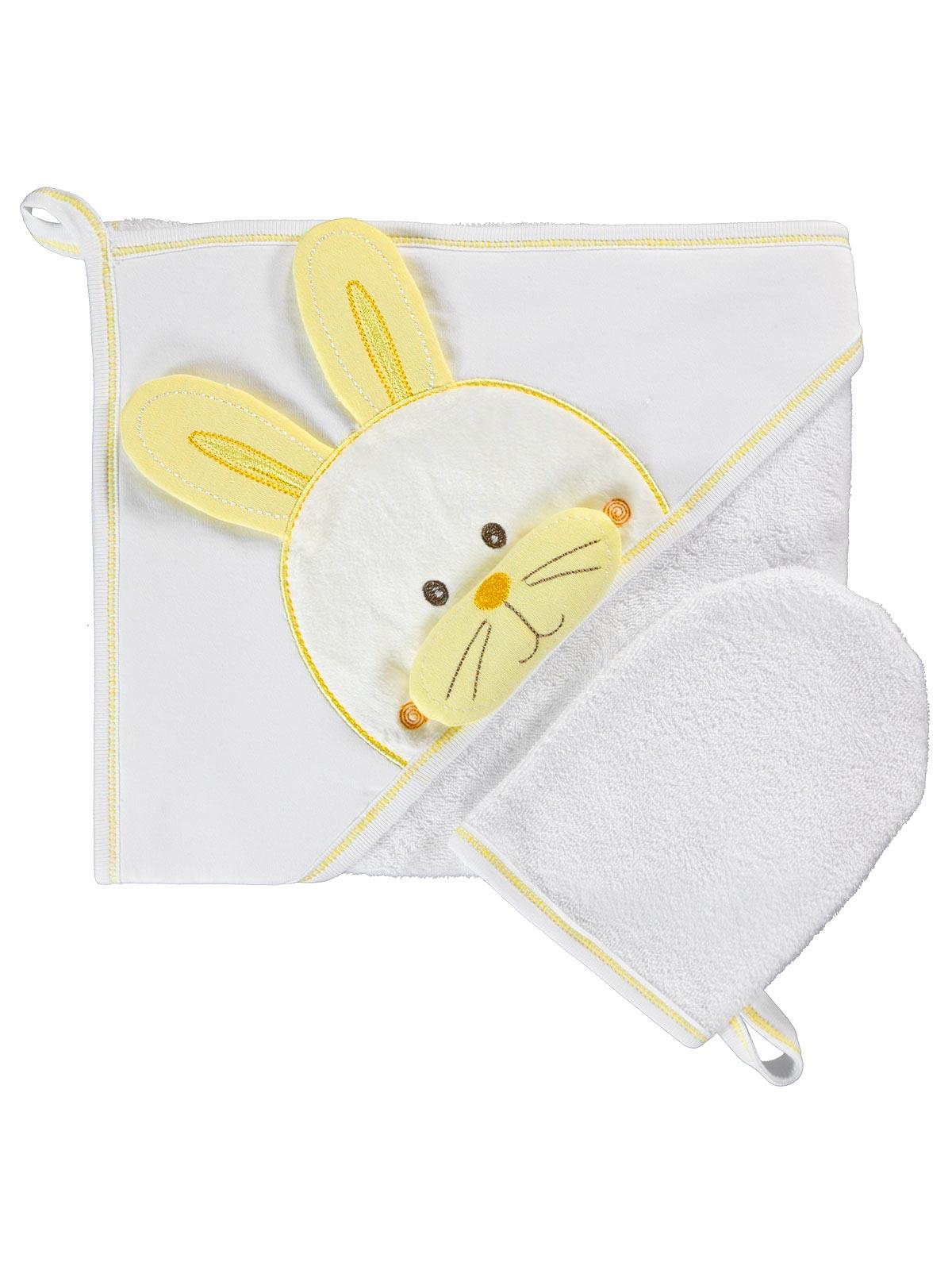 Mınıdamla Tavsan Nakıslı 3 Boyutlu Havlu - Beyaz