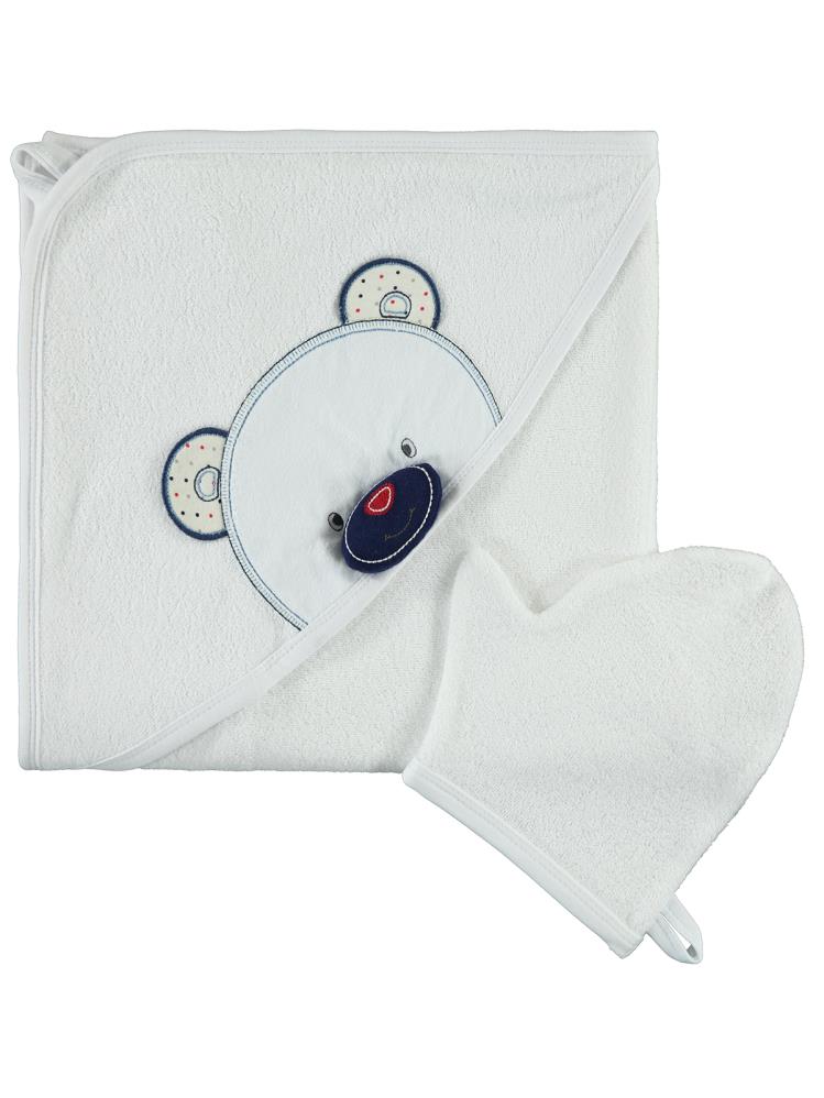 Minidamla Keseli Ayılı Kurulama Havlusu - Mavi