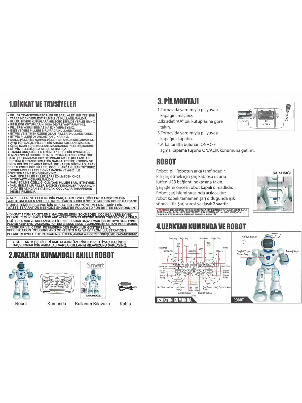 Vardem Uk Interaktıf Sarjlı Akıllı Robot