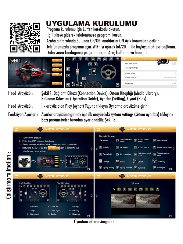 Vardem Uzaktan Kumandalı Şarjlı Kameralı Off Road Araba