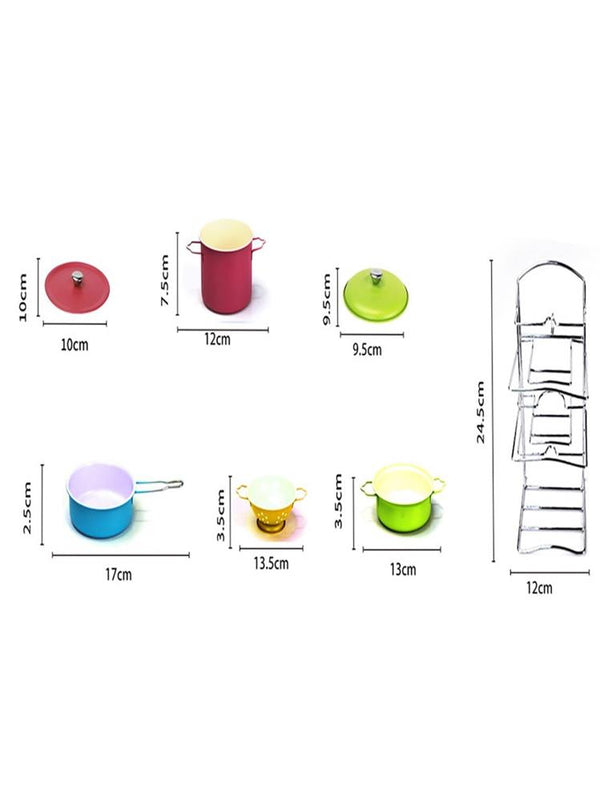 Vardem Emaye Raflı Tencere Tava Set 7 Parca