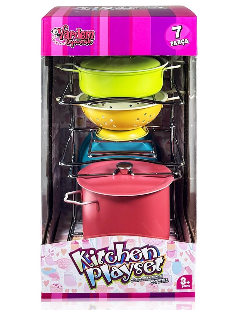 Vardem Emaye Raflı Tencere Tava Set 7 Parca