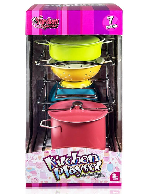 Vardem Emaye Raflı Tencere Tava Set 7 Parca