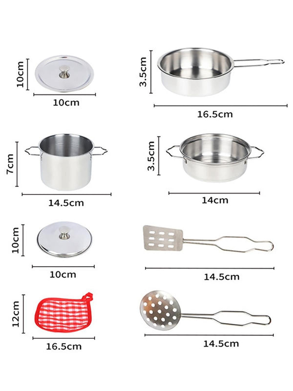 8 Parça Çelik Tencere Tava Seti