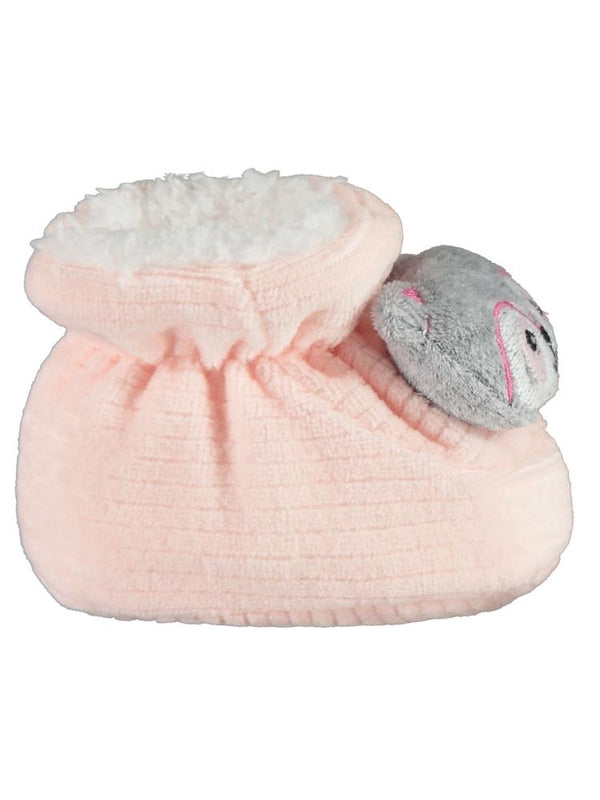 Minidamla Figürlü Kadife Patik - Pembe