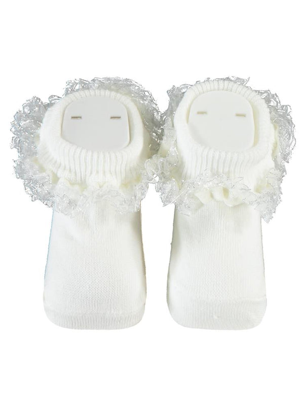 Minidamla SİMLİ AYAKLI ÇORAP - Ekru