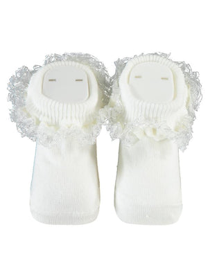 Minidamla SİMLİ AYAKLI ÇORAP - Ekru