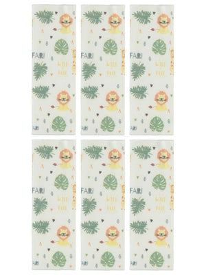 Minidamla Desenli 6 lı 20*20 Ağız Mendili - Mavi
