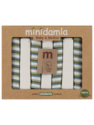 Minidamla Ringenli 7'li Ağız Mendili - Yeşil