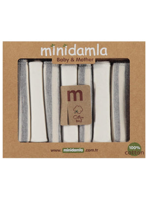 Minidamla Ringenli 7'li Ağız Mendili - Gri