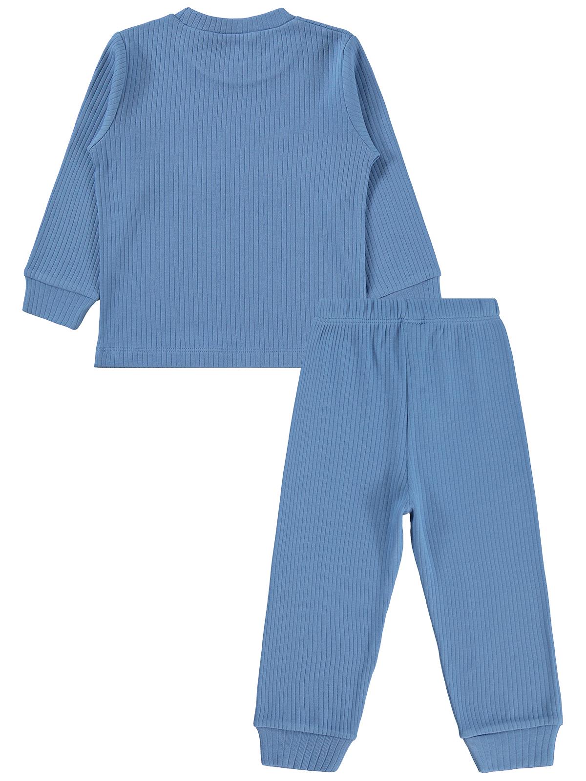 Minidamla Gülen Yüz Baskılı 1-7 Yaş Pijama Takımı - Yeşil