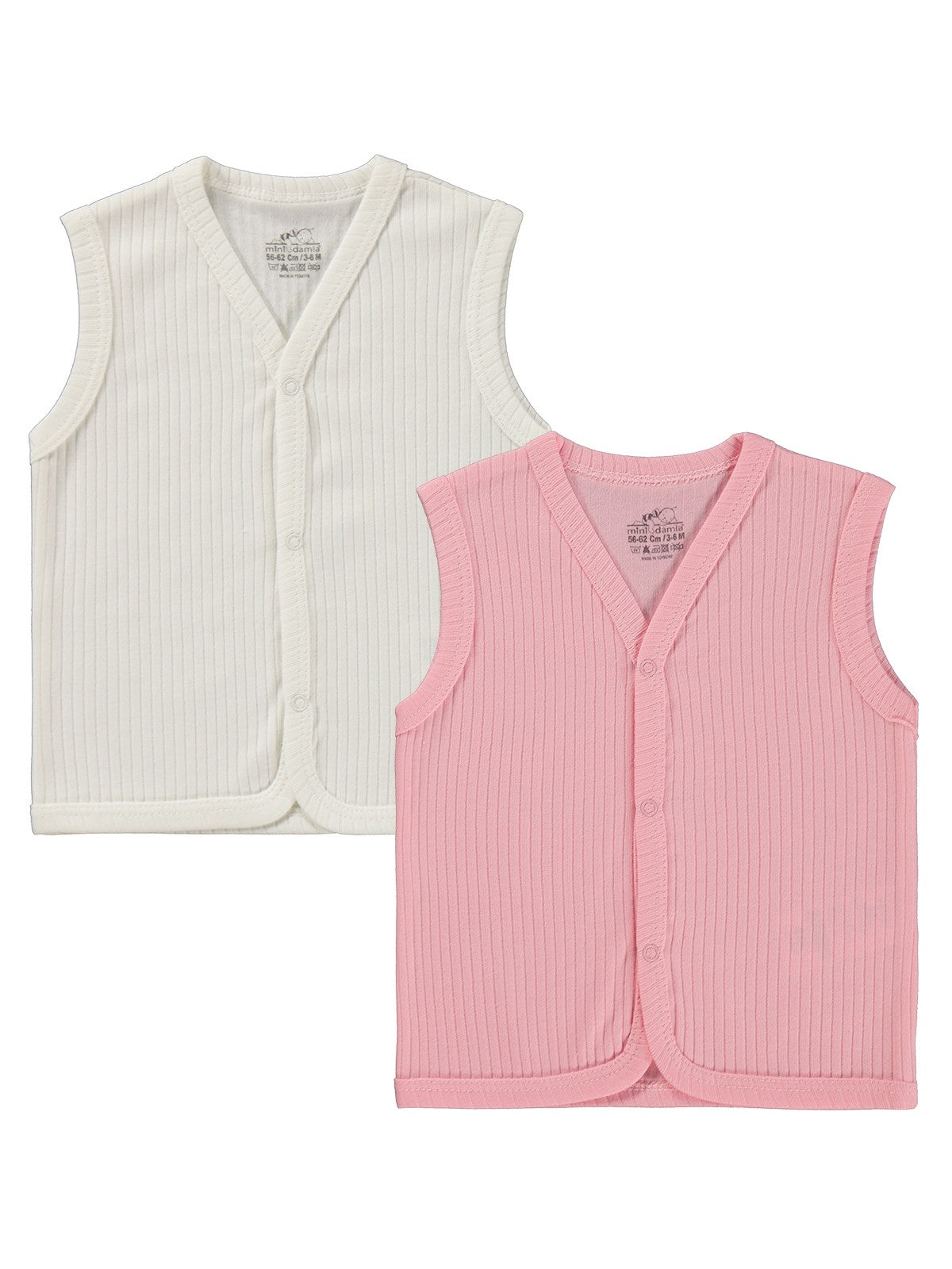 Minidamla Basic 2'li set 3-12 Ay Yelek - Pembe