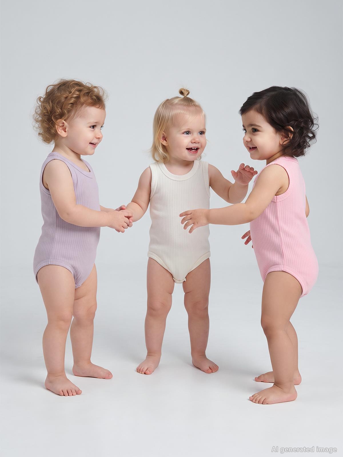 Minidamla Askılı Basic 3'lü set 1-18 Ay Çıtçıtlı Badi - Pembe