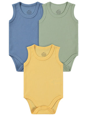 Minidamla Askılı Basic 3'lü set 1-18 Ay Çıtçıtlı Badi - Mavi