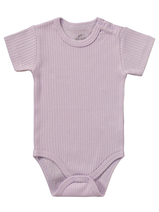 Minidamla Kısa Kol Basic 3'lü set 1-18  Ay Çıtçıtlı Badi - Pembe