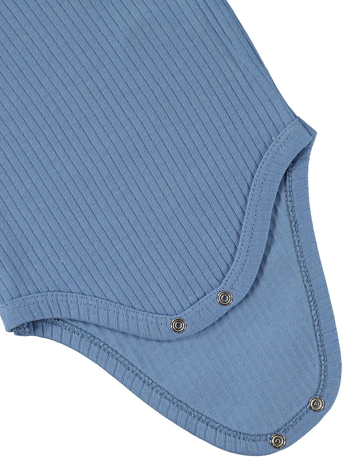 Minidamla Kısa Kol Basic 3'lü set 1-18  Ay Çıtçıtlı Badi - Mavi