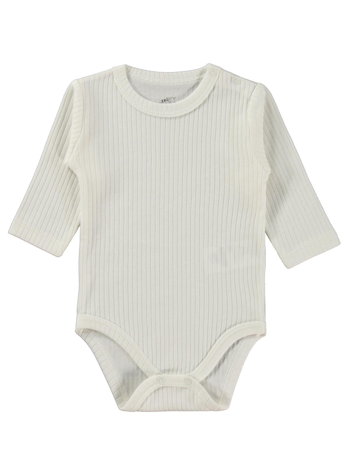 Minidamla Uzun Kol Basic 3'lü set 1-18 Ay Çıtçıtlı Badi - Pembe