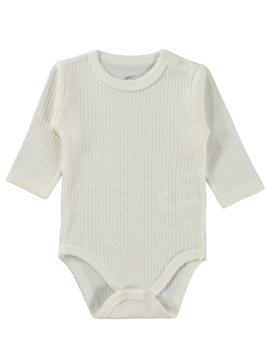 Minidamla Uzun Kol Basic 3'lü set 1-18 Ay Çıtçıtlı Badi - Pembe