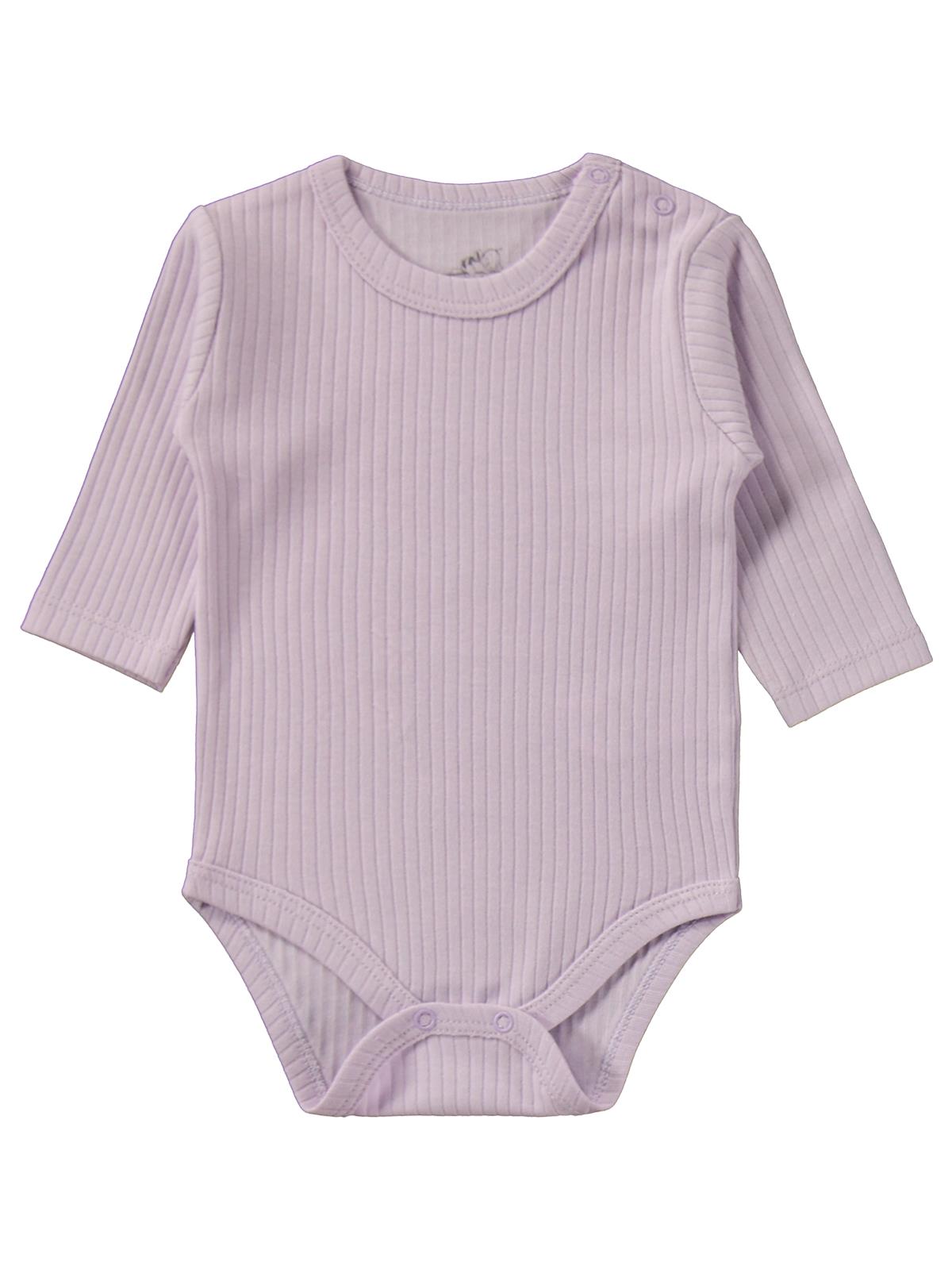 Minidamla Uzun Kol Basic 3'lü set 1-18 Ay Çıtçıtlı Badi - Pembe
