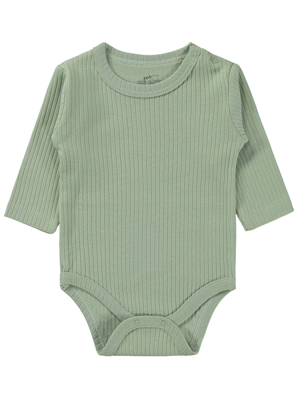 Minidamla Uzun Kol Basic 3'lü set 1-18 Ay Çıtçıtlı Badi - Mavi